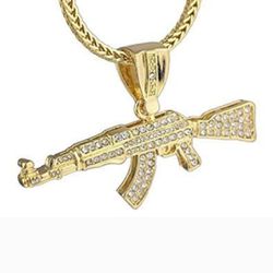14k Gold-plated CZ Pendant With Necklace