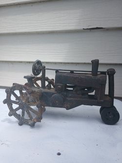 Cast Iron Rustic Tractor Toy