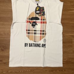 White burberry bape tee