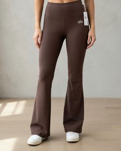 Alo Yoga Brown High-Waist Flare Leggings