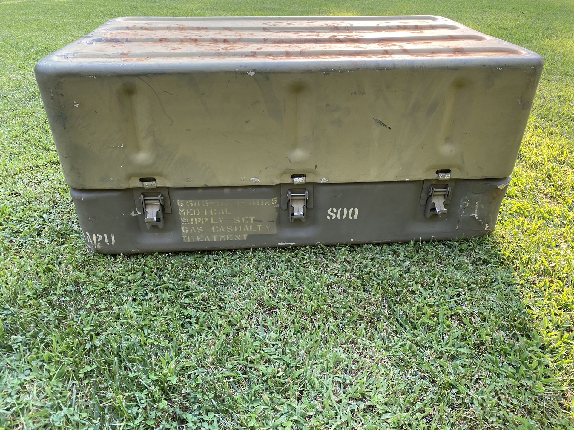 Old Military Medical Supplies Metal Case