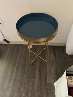 Blue enamel side table