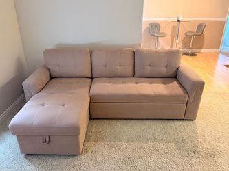 Naomi Home Reversible Sleeper Sectional Sofa Storage Chaise