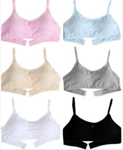 Herepai Girls Cotton Training Bras with Adjustable Straps 10-16Y Big Kid Wireless Padded Bra Seamless Design for Everyday