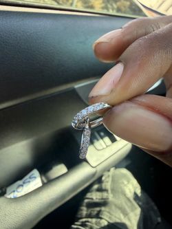 Sterling silver diamond hoops