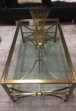 Pottery barn gold coffee table
