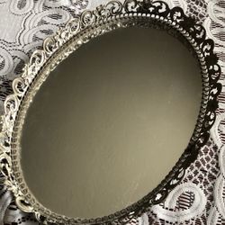 Vintage Silver Mirrored Tray