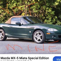 Picture Car is NOT actual car.  2001 Miata Special Edition.  Automatic - not driven since 2014