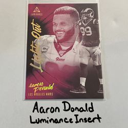 Aaron Donald Los Angeles Rams All-Pro DT Luminance Short Print Insert Card. 