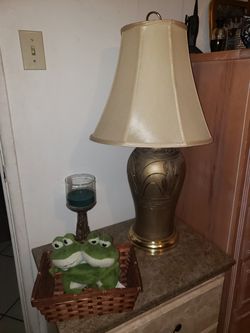 Lamp beige and brown gold 30" ( Lampard beige y cafe dorado)
