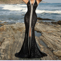 Shein black Sparkly  Evening Dress