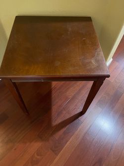 Dark Wood Square Side Table