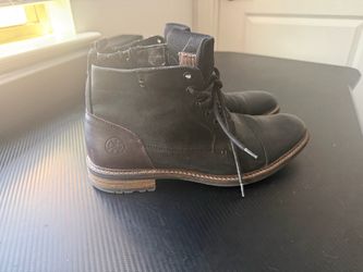 Bullboxer Handmade Portugal Black Leather Cap Toe Boots