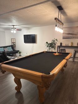 Solid Wood Pool Table w/ Accessories Included