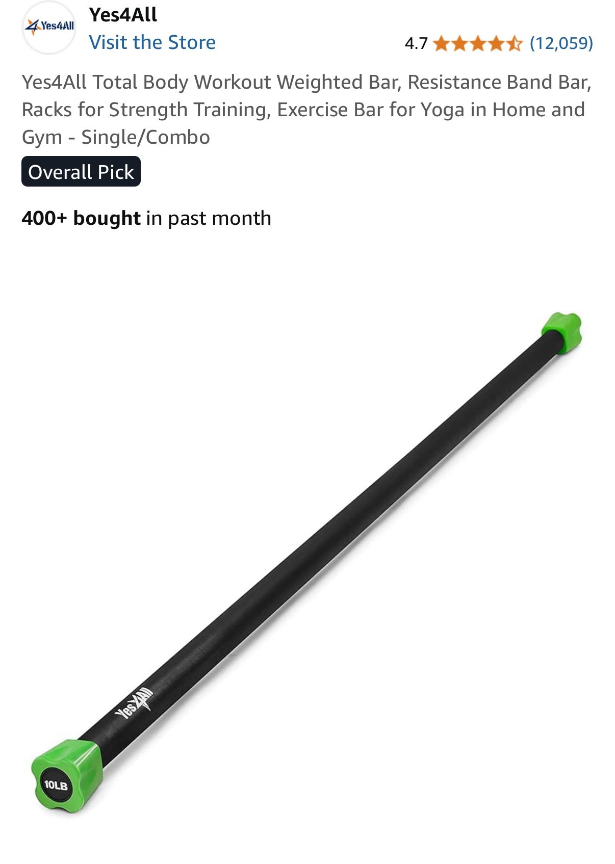 10 Lb Weighted exercise Bar