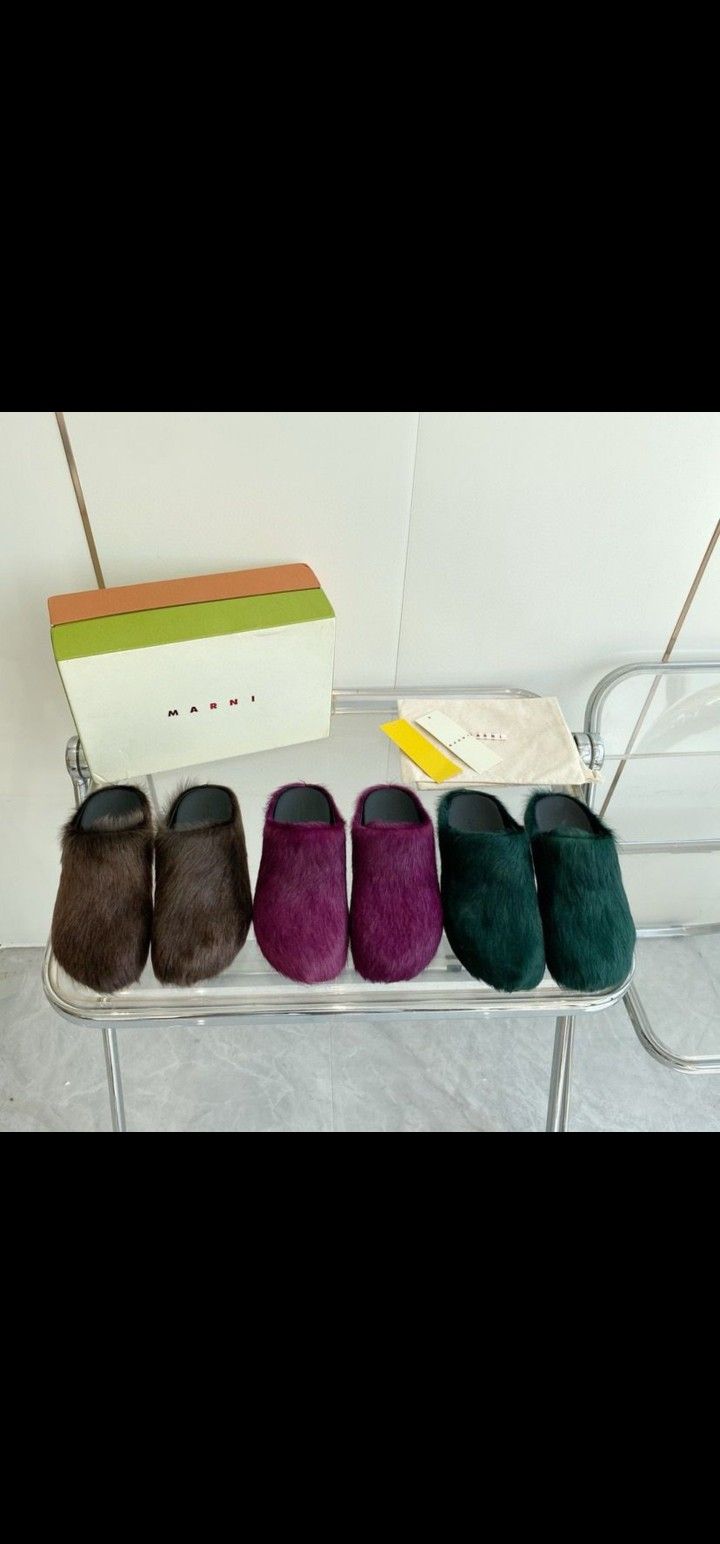 Marni Calf Hair Mule Clogs