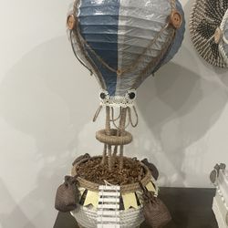 Hot Air Balloon, Dusty Blue & Gray