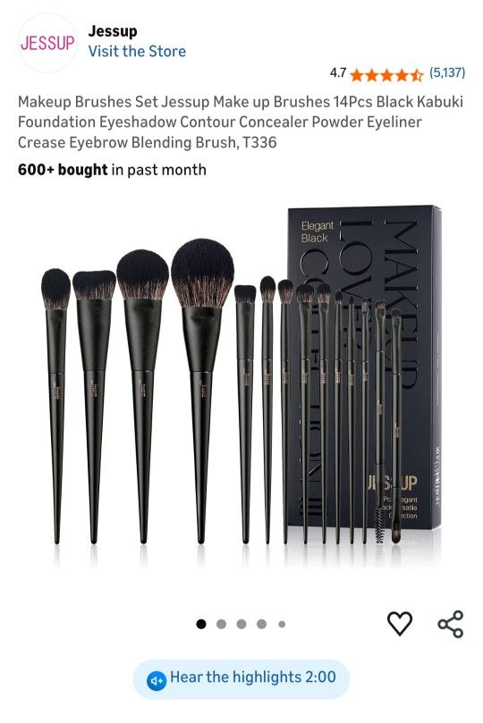 Jessup 14pcs Makeup Brush Set 