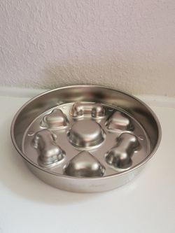 Stainless steel slow feeder dog food bowl