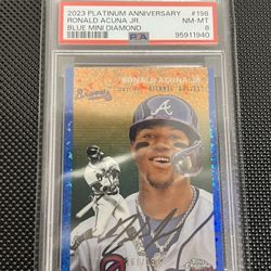 2023 Topps Chrome Platinum Anniversary - Ronald Acuña Jr. #198 Blue Mini-Diamond Refractor /199