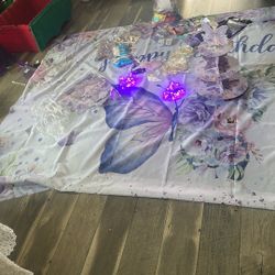 Parquete Para Fiestas De Mariposas Con 3 Vases Para Los Pastelitos 