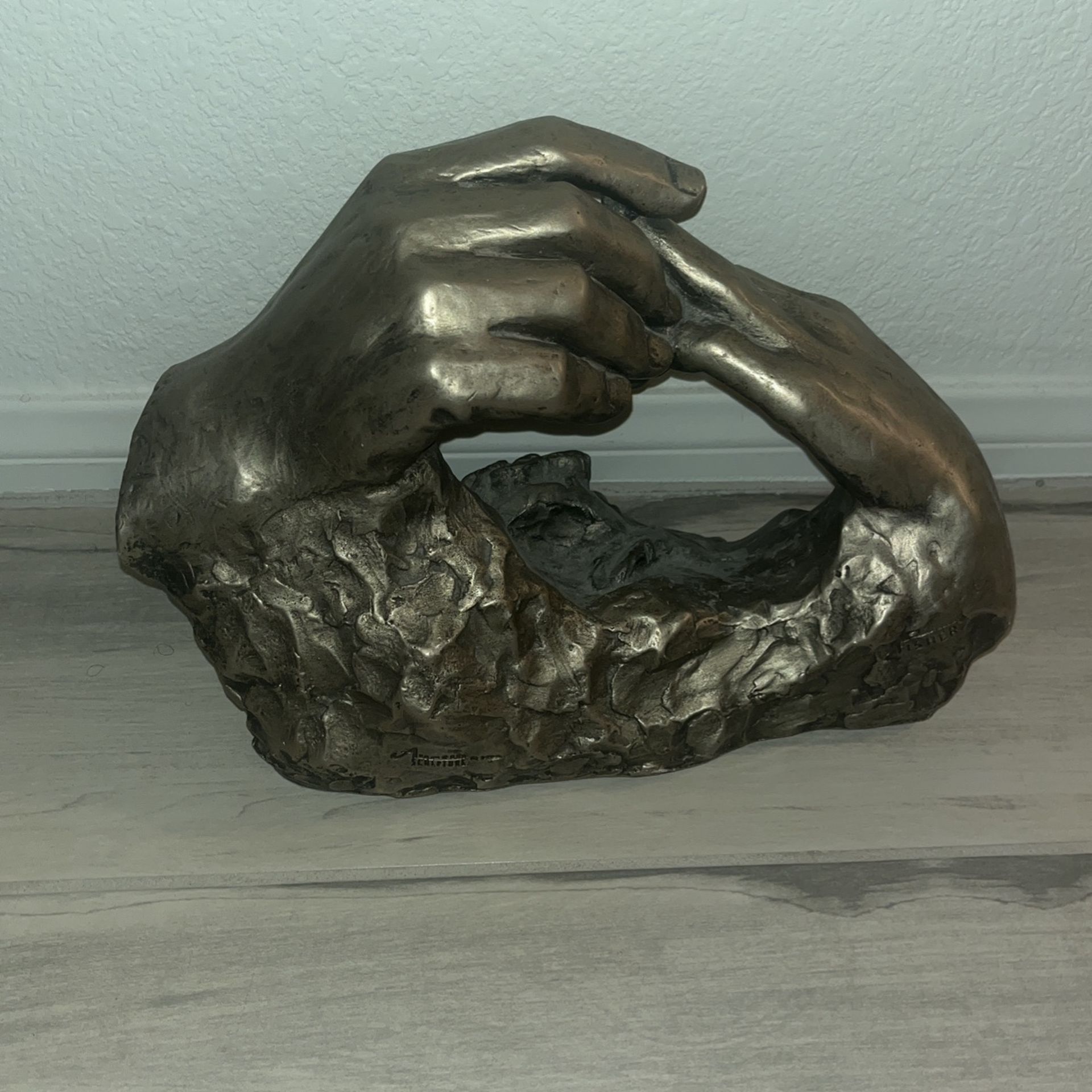 Vintage David Fisher The Ring Wedding Hands by Austin Sculpture 1980