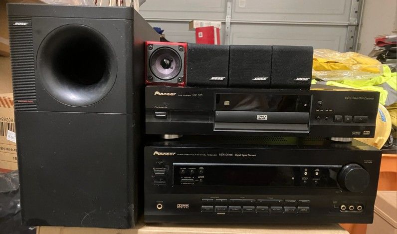 Pioneer Receiver,, Pioneer CD Player,, Bose speakers