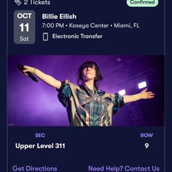 Billie eilish concert tickets OCTOBER 11TH