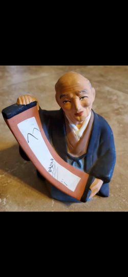 Asian Elder Figurine Holding Scroll