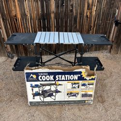 GCI Outdoors Slim Fold Cook Station, Portable Camp Kitchen Table | Folds Flat