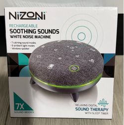 NiZoNi RECHARGEABLE SOOTHING SOUNDS WHITE NOISE MACHINE BRAND NEW!!!