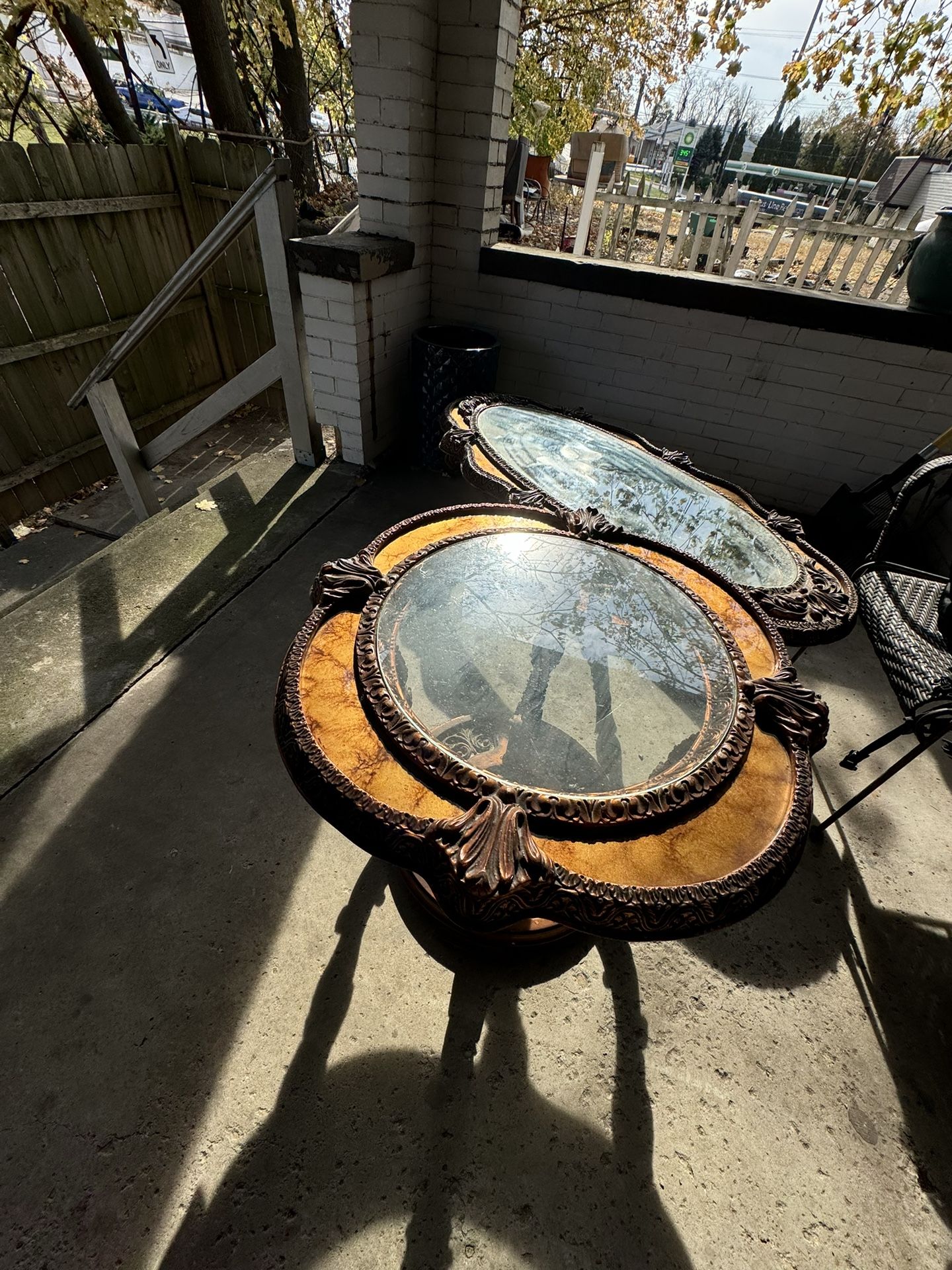 Brass Antique Two Side Table And Coffee Table