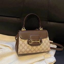 Saddle bag horse buckle handbag  new niche western-style vintage contrasting color one sling shoulde