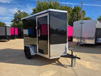 2027 New 5x8 SA Semi-Screwless Enclosed Trailer | Spoiler Package | .08 Polycor | Dexter Axle | 1282 (BLACK)
