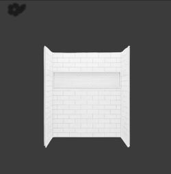 Bootz Industries
NexTile 60 in. W x 30 in. D x 74 in. H Four-Piece Direct-to-Stud Composite Alcove Subway Tile Shower Wall Kit in White