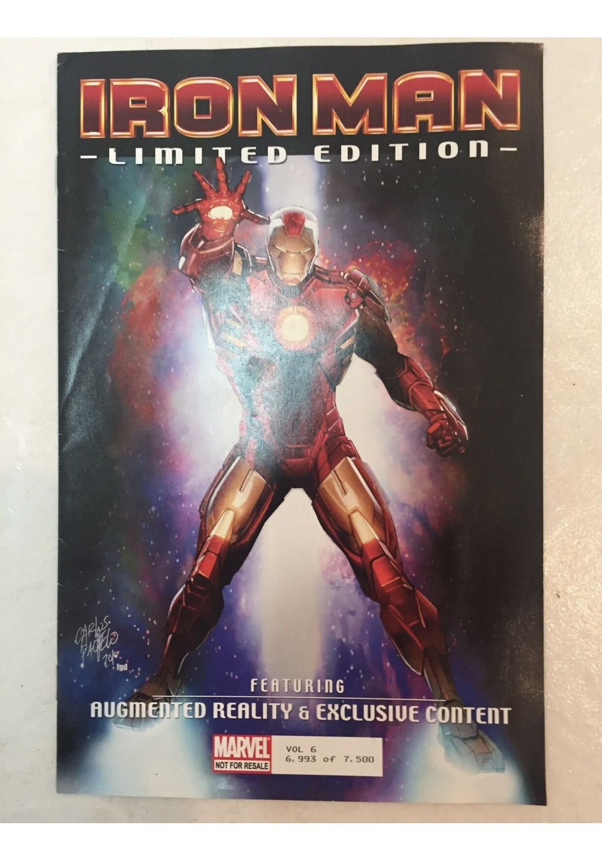 Rare Signature Cover Marvel Ironman Promotional Limited Numbered Comic  GC