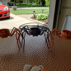 Three Spider Tealight Metal Holders