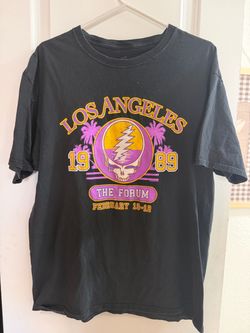 Grateful Dead LA Lakers Colors Forum 1989 T-Shirt Large Steal Your Face