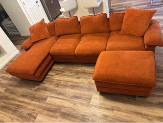 Burnt orange couch