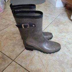 Girls Grey Sparkly Rain Boots Size 6 Ex Cond CAPELLI brand