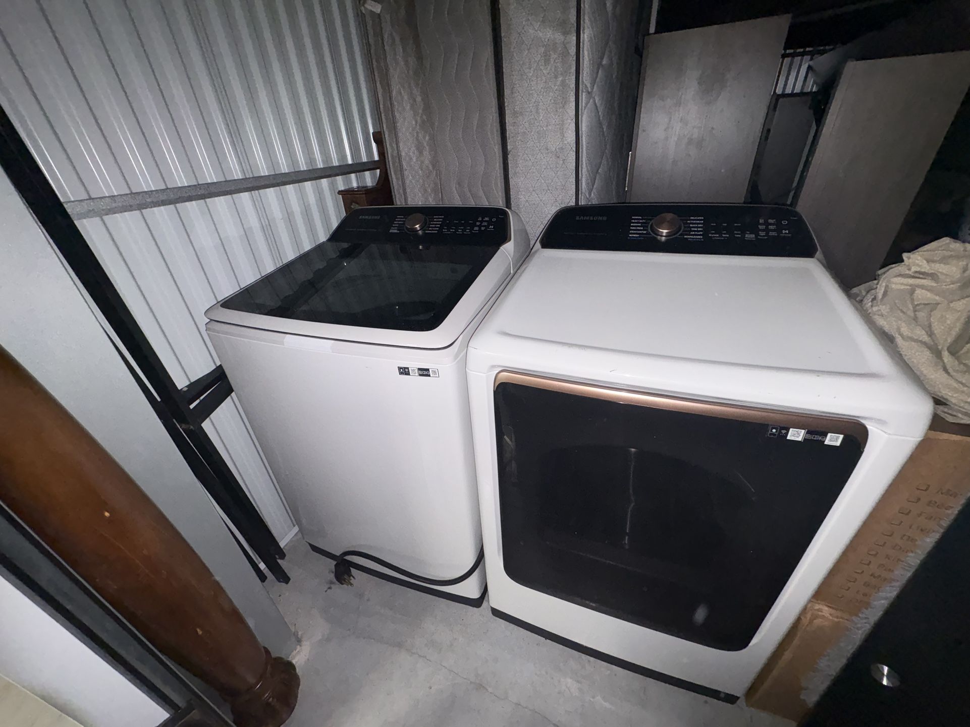 Samsung 5.5 cu. Ft. Top Load Washer with 7.4 cu. Ft. Dryer with Steam Sanitize+