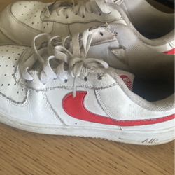 Red And White Nike Air Shoes