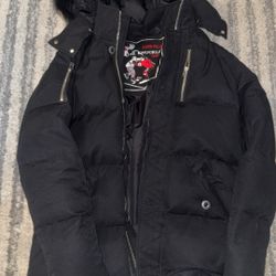 Moose Knuckles Coat Black Fur Size Medium