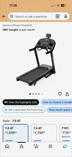 HORIZON FITNESS 7.0 TREADMILL. HARDLY USED IT. MOVING AND NEED TO DOWNSIZE ON EVERYTHING. WORKS PERFECTLY FINE