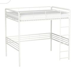 White Metal Loft Bed, Full Size, Fairly New 