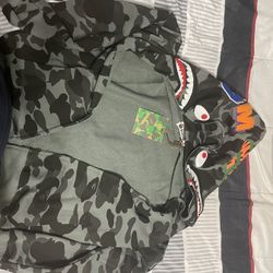 ABC GREY BAPE ZIP UP HOODIE
