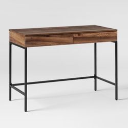 Loring Wood Writing Desk with Drawers and Charging Station