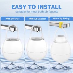 Bath Filter for Tub, Bathtub Water Filter with Overflow, 8000 Gallons Faucet Filter Filtration｜Removes Chlorine, Fluoride & Contaminants｜Hard Water So