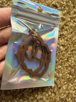 Wooden cutout earrings