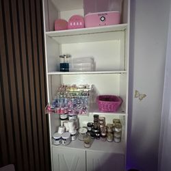White Shelf With Cabinets